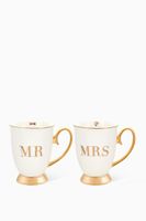 Mr & Mrs Mug Set in New Bone China - thumbnail