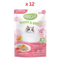 Moochie Tuna Recipe Topping Salmon In Jelly Cat Food For Fluffy & Beauty 70g (Pack Of 12)