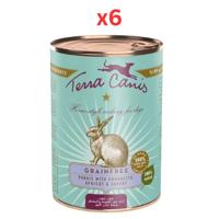 Terra Canis Grain Free Rabbit Dog Wet Food 400G (Pack of 6)