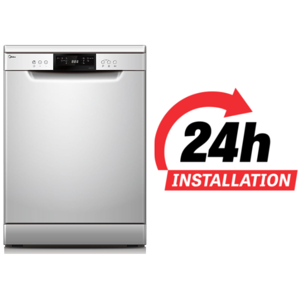 Midea Freestanding Dishwasher, 14 Place Settings | 7 Auto Programs | Inverter Quattro | Energy Efficient | Half Load Function | Rapid Wash | Child...