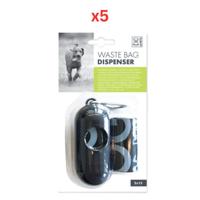 M-PETS Waste Bag Dispenser Black +30 Bags (2X15) (Pack of 5)