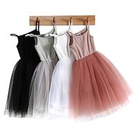 Girl's Suspender Dress, Small And Medium-Sized Children's Ribbed Patchwork Mesh Skirt, Princess Skirt, Fluffy Skirt Lightinthebox