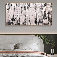 Large Hand painted Abstract Painting Black and White 3D Textured Wall Art Modern Wall Canvas Painting White 3D Textured Wall Art Decor Lightinthebox