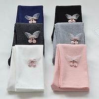 Kids Girls' Leggings Solid Color Adorable Tie Knot School 7-13 Years Spring Black White Pink Lightinthebox - thumbnail