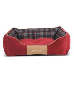 Scruffs Highland Box Dog Bed Red Medium