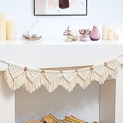 Hand Woven Wall Macrame Hanging Cotton Thread Boho Tapestry Multipurpose Garland Banner Macrames For Wall Home Rooms Art Decors Lightinthebox