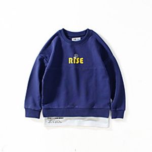 Kids Boys' Sweatshirt Long Sleeve Cartoon Letter Blue Yellow Black Children Tops Fall Active Regular Fit 5-12 Years Lightinthebox