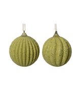 Kaemingk Decoris 8cm Bauble Foam Glitters & Beads Pistachio Assorted 1 Piece