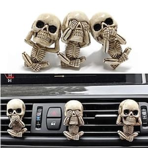 Car Air Fresheners Vent Clips Car Interior Accessories for Men Women Cute Skull Auto Air Conditioner Vent Clip Decor for Car Office Living Room Home Halloween Christmas Gift - 3PCS/Set miniinthebox