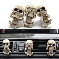 Car Air Fresheners Vent Clips Car Interior Accessories for Men Women Cute Skull Auto Air Conditioner Vent Clip Decor for Car Office Living Room Home Halloween Christmas Gift - 3PCS/Set miniinthebox - thumbnail