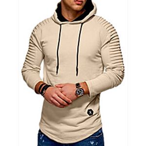Men's Pullover Hoodie Sweatshirt Solid Color Hooded Sports Casual Hoodies Sweatshirts  Long Sleeve Army Green Khaki Black miniinthebox