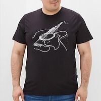Men's Plus Size Big Tall T shirt Tee Tee Crewneck Black Short Sleeves Outdoor Going out Print Graphic Prints Clothing Apparel Cotton Blend Streetwear Stylish Casual Lightinthebox - thumbnail