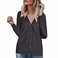 women pullover v-neck long sleeve solid color shirt tops shirt sweatshirt tops loose knitted pullover jumper blouse button down henley long sleeve shirts Lightinthebox - thumbnail