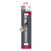 M-Pets Glitter Cat Collar Silver Pack Of 2