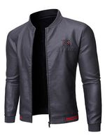 Mens Winter fashion leather jacket - thumbnail