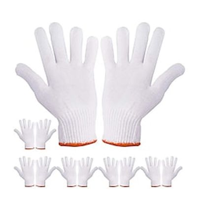 Ordinary White Cotton Thread Gloves Orange Edge Gloves 350g Red Edge Gas Station Labor Insurance Yarn Gloves miniinthebox