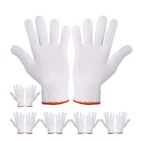 Ordinary White Cotton Thread Gloves Orange Edge Gloves 350g Red Edge Gas Station Labor Insurance Yarn Gloves miniinthebox - thumbnail