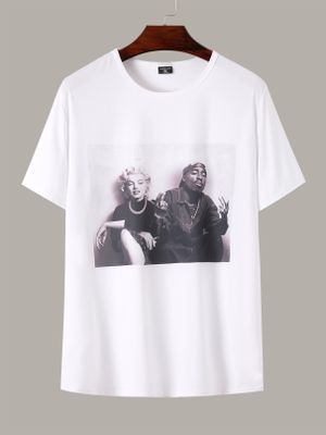 YOINS BASICS Men Summer Casual Figure Graphic Print T-Shirt YOINS BASICS Men Summer Casual Figure Graphic Print T-Shirt