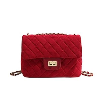 Women's Crossbody Bag Suede Daily Chain Large Capacity Lightweight Geometric Wine Black Rose Pink miniinthebox Women's Crossbody Bag Suede Daily Chain Large Capacity Lightweight Geometric Wine Black Rose Pink miniinthebox