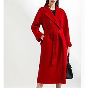 Women's Coat Daily Work Fall Winter Long Coat Regular Fit Warm Casual Jacket Long Sleeve Plain Solid Color Oversized Blue Camel Black miniinthebox