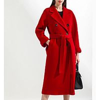 Women's Coat Daily Work Fall Winter Long Coat Regular Fit Warm Casual Jacket Long Sleeve Plain Solid Color Oversized Blue Camel Black miniinthebox - thumbnail
