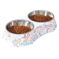 Cozy Paws Double Melamine Bowl- 28.5X13.5X6CM