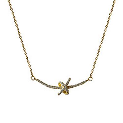 yongcheng s925 sterling silver zircon knotted winding necklace temperament simple french retro student elegant clavicle chain female Lightinthebox