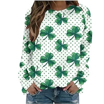 Women's Sweatshirt Pullover Shamrock St.Patrick's Day Casual Print Olive Green Grass Green Light Green Active Sportswear Round Neck Long Sleeve Top Micro-elastic Fall Winter Lightinthebox Women's Sweatshirt Pullover Shamrock St.Patrick's Day Casual Print Olive Green Grass Green Light Green Active Sportswear Round Neck Long Sleeve Top Micro-elastic Fall Winter Lightinthebox