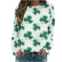 Women's Sweatshirt Pullover Shamrock St.Patrick's Day Casual Print Olive Green Grass Green Light Green Active Sportswear Round Neck Long Sleeve Top Micro-elastic Fall  Winter Lightinthebox - thumbnail