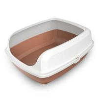 Pets Club Open Cat Toilet Semi-closed Anti-overflow Cat Litter Tray - 45X33X20cm -Coffee