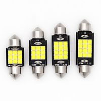 4pc C5W C10W  LED CANBUS Festoon 31mm 36mm 39mm 41mm  3030 Chip 12SMD 12V Reading Lamp Car Interior Light  Plate Lamp White Lightinthebox - thumbnail
