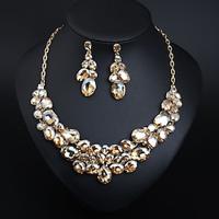 Jewelry Set 3pcs Rhinestone Alloy Earrings Necklace Women's Elegant Vintage Fashion Geometrical Geometric Jewelry Set For Wedding Party Anniversary Lightinthebox