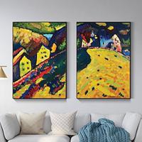 Famous Wassily Kandinsky Houses At Murnau (1909) Classic Design Abstract Decor Reproduction Canvas Handpainted Wall Art No Frame Lightinthebox