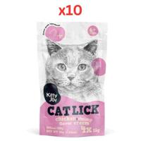 Kitty Joy Cat Lick Chicken + Shrimp Flavor Cream Cat Treats 60G (Pack of 10)