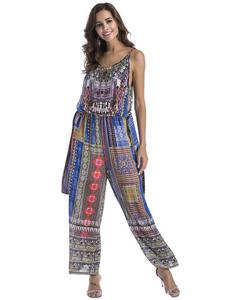 Bohemian Print Wide Leg Women Jumpsuits