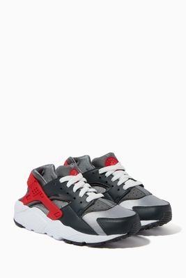 Huarache Run Sneakers in Leather & Textile