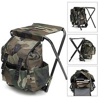 Hunting Fishing Backpack Pack Foldable Tackle Storage Box with Stool Camping Chair Camping Stool Fishing Chairs with Side Pocket Portable Breathable Multifunctional Aluminum Alloy Oxford for 1 person Lightinthebox - thumbnail