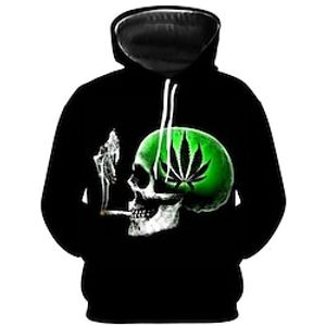 Skeleton  Skull Hoodie Cartoon Manga Anime Front Pocket Graphic Hoodie For Men's Women's Unisex Adults' 3D Print 100% Polyester Casual Daily Lightinthebox
