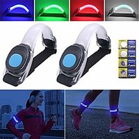 2pcs led running lights for runner, armband lights, safety lights waterproof with 4 extra batteries for for runners, dogs, bike, walking, jogging, child (white) miniinthebox - thumbnail