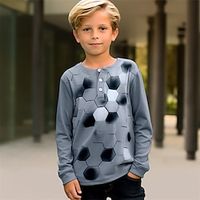 Boys 3D Geometric henley shirt Long Sleeve 3D Print Fall Winter Sports Fashion Streetwear Polyester Kids 3-12 Years Crew Neck Outdoor Casual Daily Regular Fit Lightinthebox - thumbnail