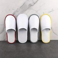 Men's Women's Slippers House Slippers Home Summer Winter Flat Heel Round Toe Casual Comfort Microfiber Loafer Solid Color White Yellow Red Lightinthebox - thumbnail