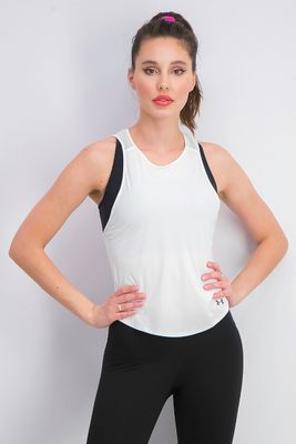 Womens Vivid Keyhole Back Top  White
