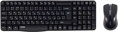 Rapoo X 1800 Pro Combo Keyboard & Mouse Wireless Black En Us Layout - 19535