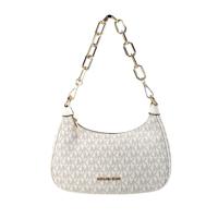 Michael Kors Cora Medium Light Cream Signature PVC Zip Pouchette Crossbody Bag - 91020