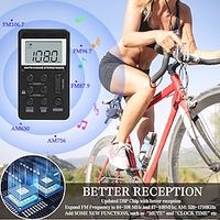 Personal Mini AM FM Portable Digital Tuning Transistor RadiosRechargeable Battery For WalkJoggingGymCamping Lightinthebox - thumbnail
