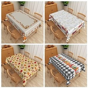 Rectangle Thanksgiving Tablecloth, Pumpkin Table cloth, Polyester Wrinkle Resistant Durable Tablecloth for Halloween, Party, Holiday,Kitchen and Home Decor Lightinthebox
