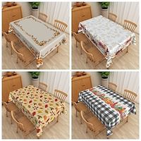 Rectangle Thanksgiving Tablecloth, Pumpkin Table cloth, Polyester Wrinkle Resistant Durable Tablecloth for Halloween, Party, Holiday,Kitchen and Home Decor Lightinthebox - thumbnail