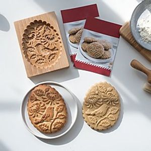 Cookie Mold Cracker Mold Wooden Carving Mold Gingerbread Cookie Mold Lightinthebox