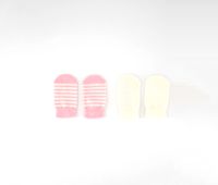 Toddlers Girls 2-Pair Stripe Gloves  Pink/White - thumbnail