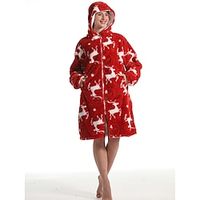 Adults' Nightwear Oversized Hoodie Blanket Wearable Blanket With Pocket Dog Reindeer Animal Onesie Pajamas Rabbit Fur Cosplay For Men's Women's Carnival Animal Sleepwear Cartoon miniinthebox - thumbnail